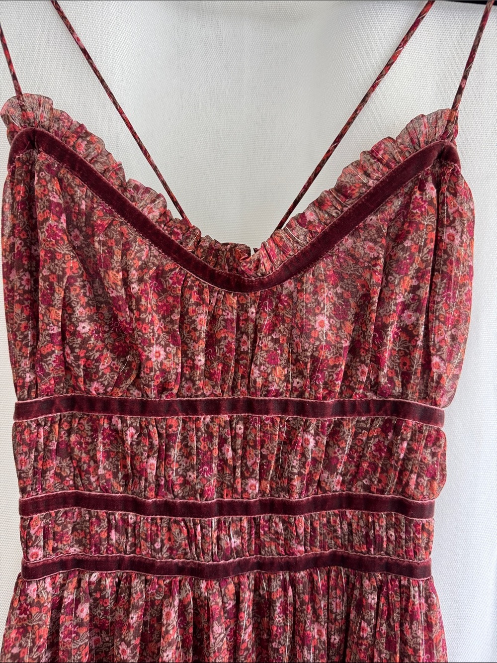 Lucky Brand Adjustable Spaghetti-Strap Floral Midi Dress - Picture 2 of 7